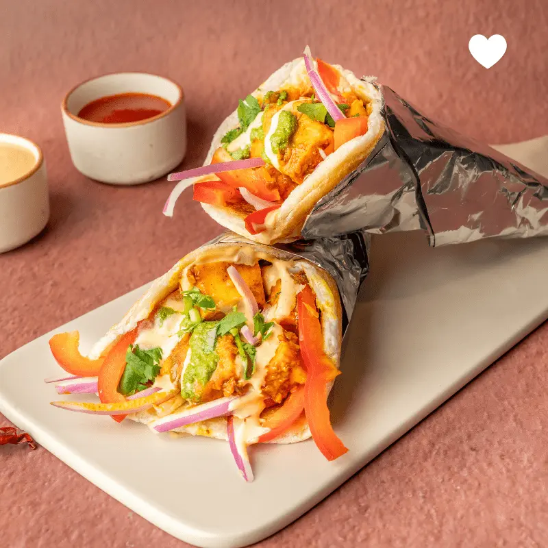 Paneer Kathi Roll — stuffed Indian wrap at Royal Paan Edmonton Alberta